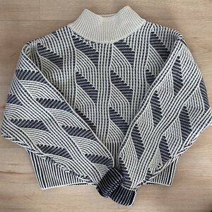 & Other Stories Black and Cream Geometric Sweater